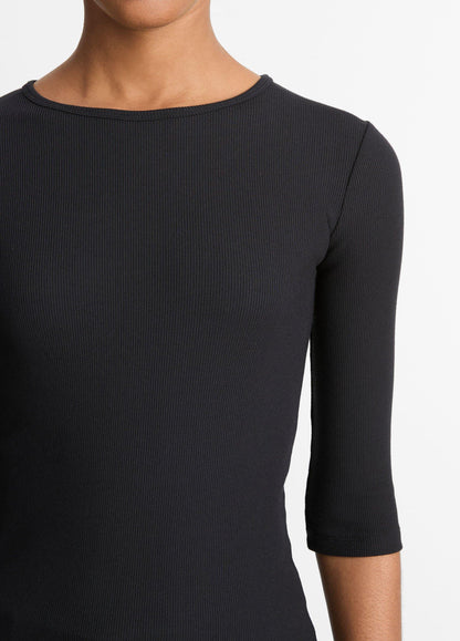 Elbow-Sleeve Crew Neck T-Shirt - US 7406
