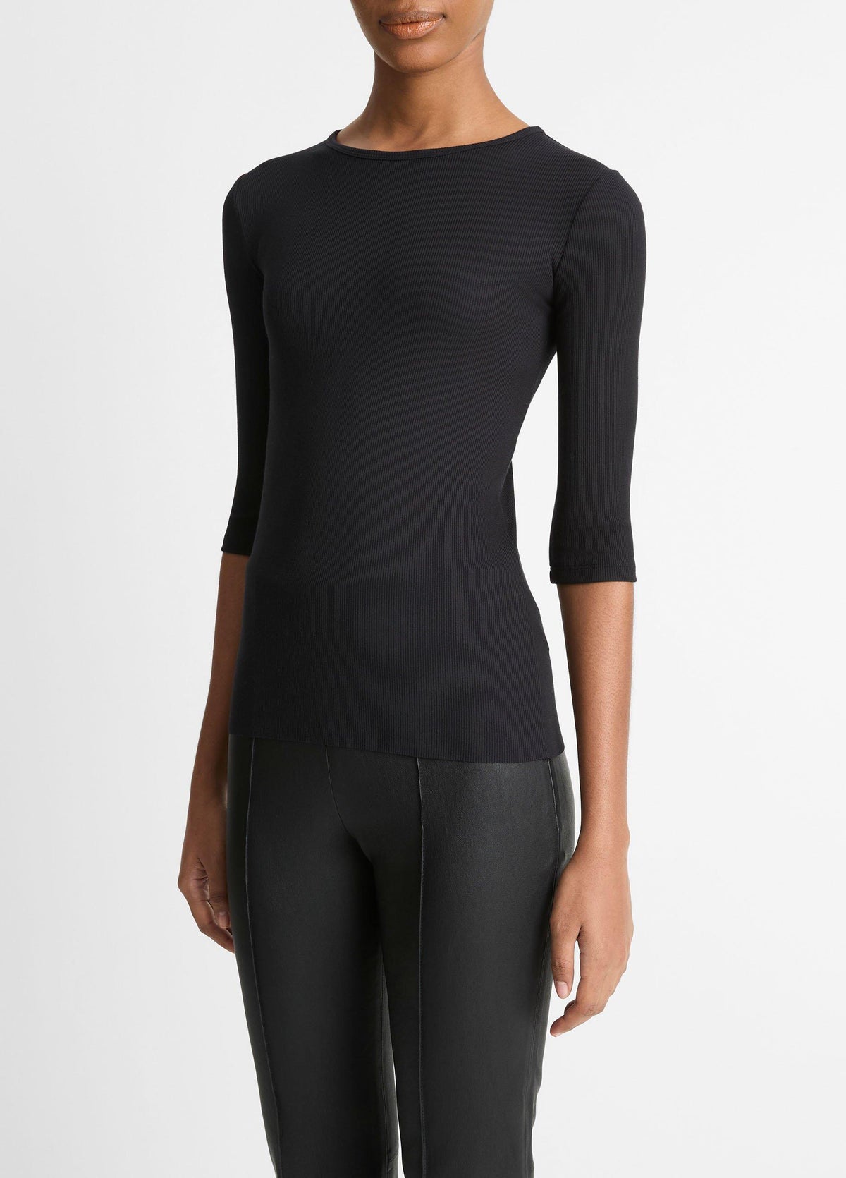 Elbow-Sleeve Crew Neck T-Shirt - US 7406