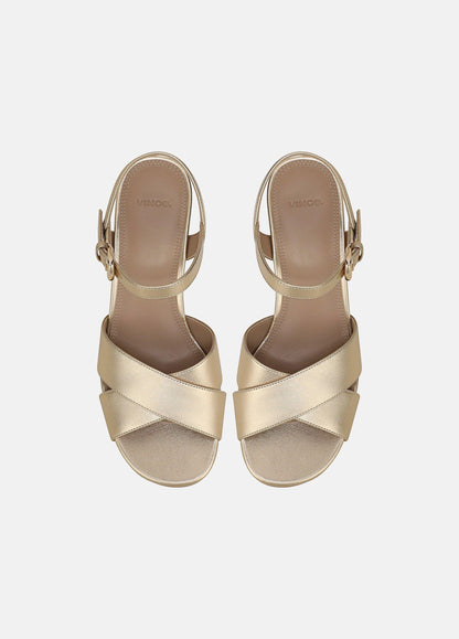 Ericka Metallic Leather Platform Sandal - US 1476