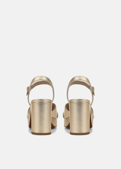 Ericka Metallic Leather Platform Sandal - US 1476
