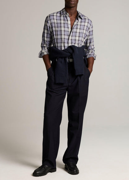 Exchange Plaid Cotton-Blend Button-Front Shirt - US 2148