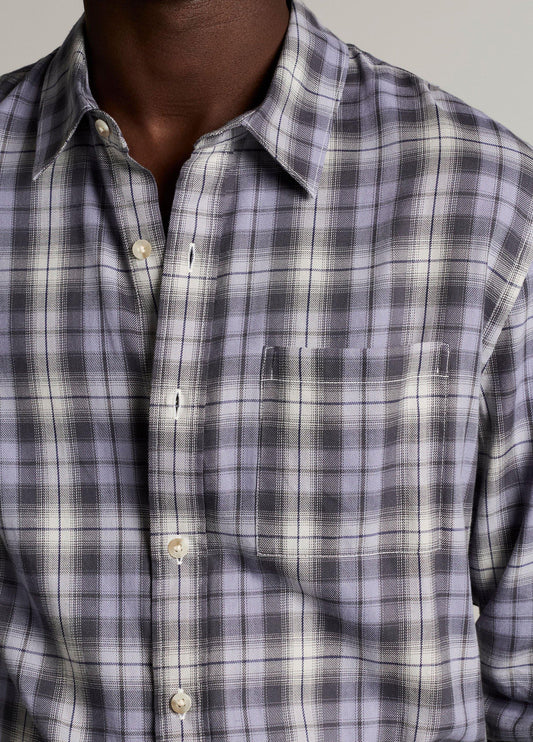 Exchange Plaid Cotton-Blend Button-Front Shirt - US 2148