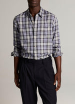 Exchange Plaid Cotton-Blend Button-Front Shirt - US 2148