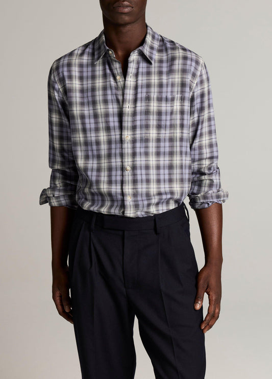 Exchange Plaid Cotton-Blend Button-Front Shirt - US 2148