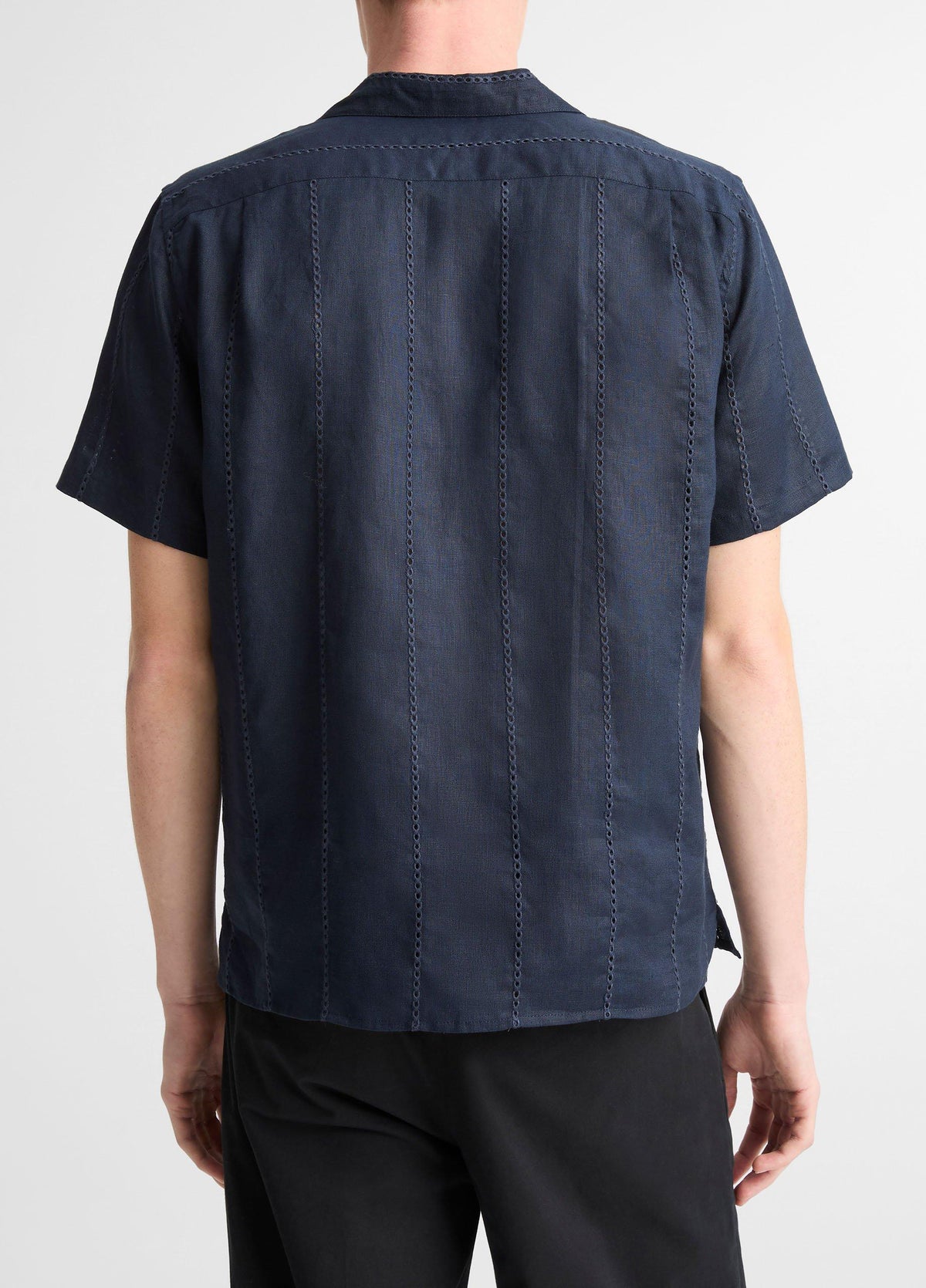 Eyelet Stripe Linen Cabana Shirt - US 4457