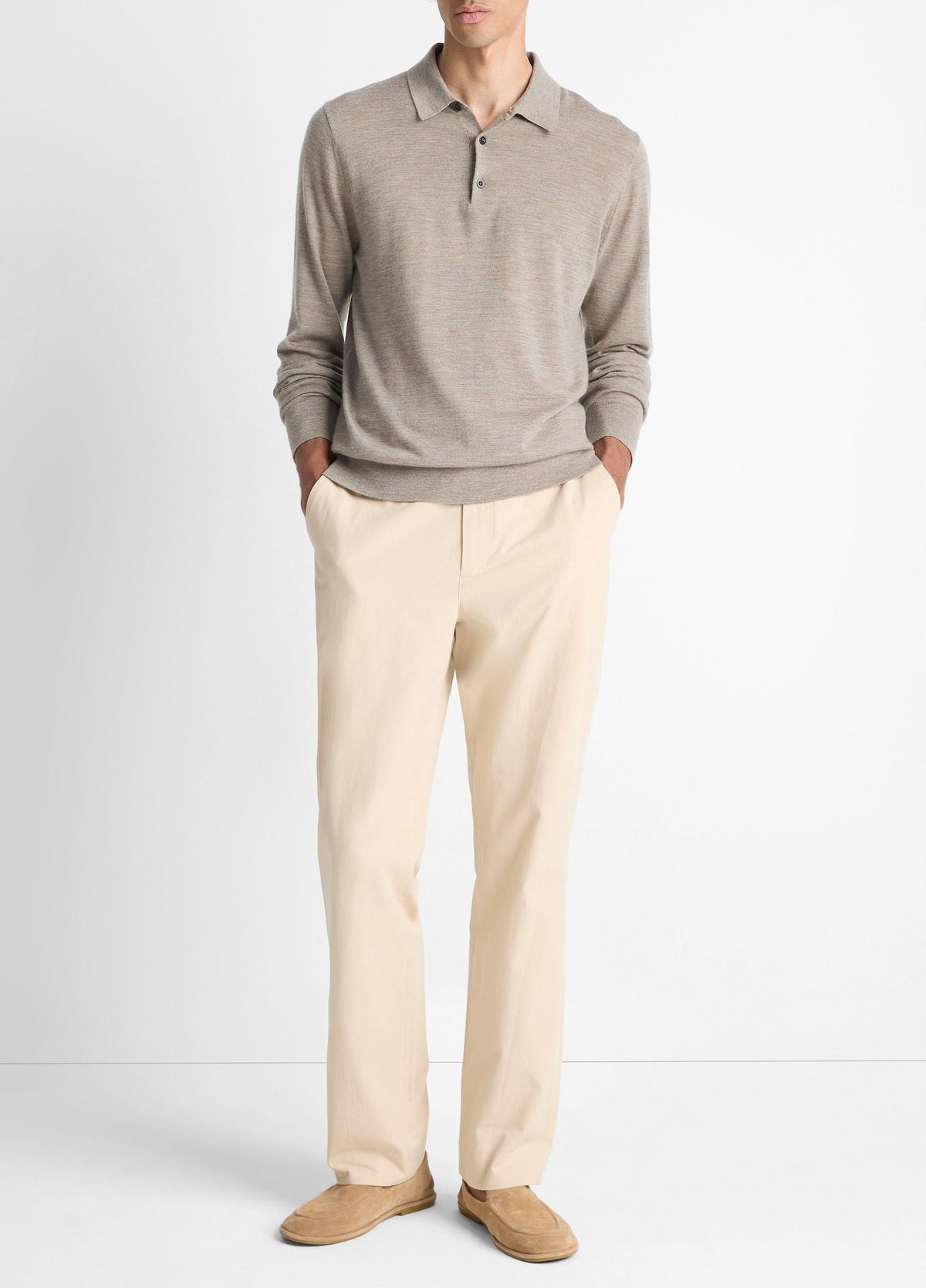 Featherweight Merino Wool-Cashmere Polo Sweater - US 5461