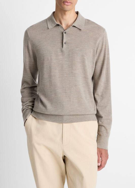 Featherweight Merino Wool-Cashmere Polo Sweater - US 5461