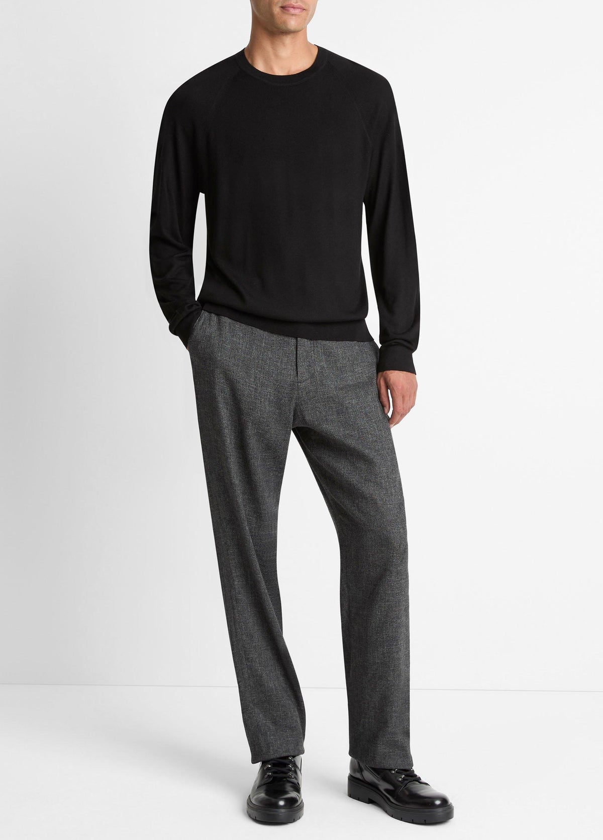 Featherweight Wool-Cashmere Crew Neck Sweater - US 3340