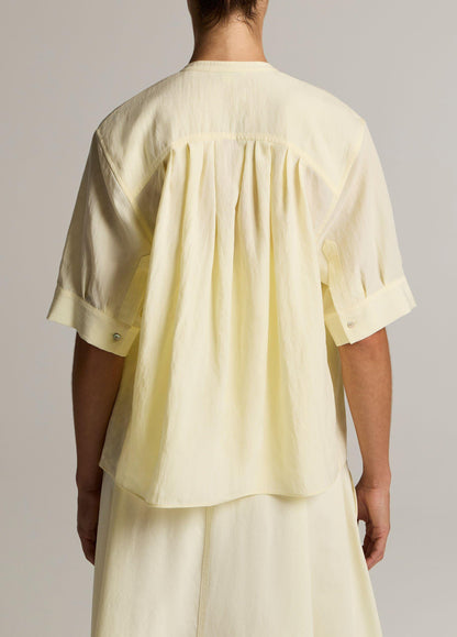 Gathered A-Line Button-Front Shirt - US 6178