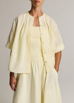 Gathered A-Line Button-Front Shirt - US 6178