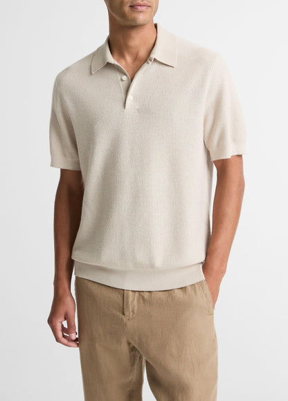 Geo-Jacquard Wool-Blend Blend Polo Sweater - US 6602