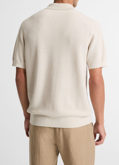 Geo-Jacquard Wool-Blend Blend Polo Sweater - US 6602
