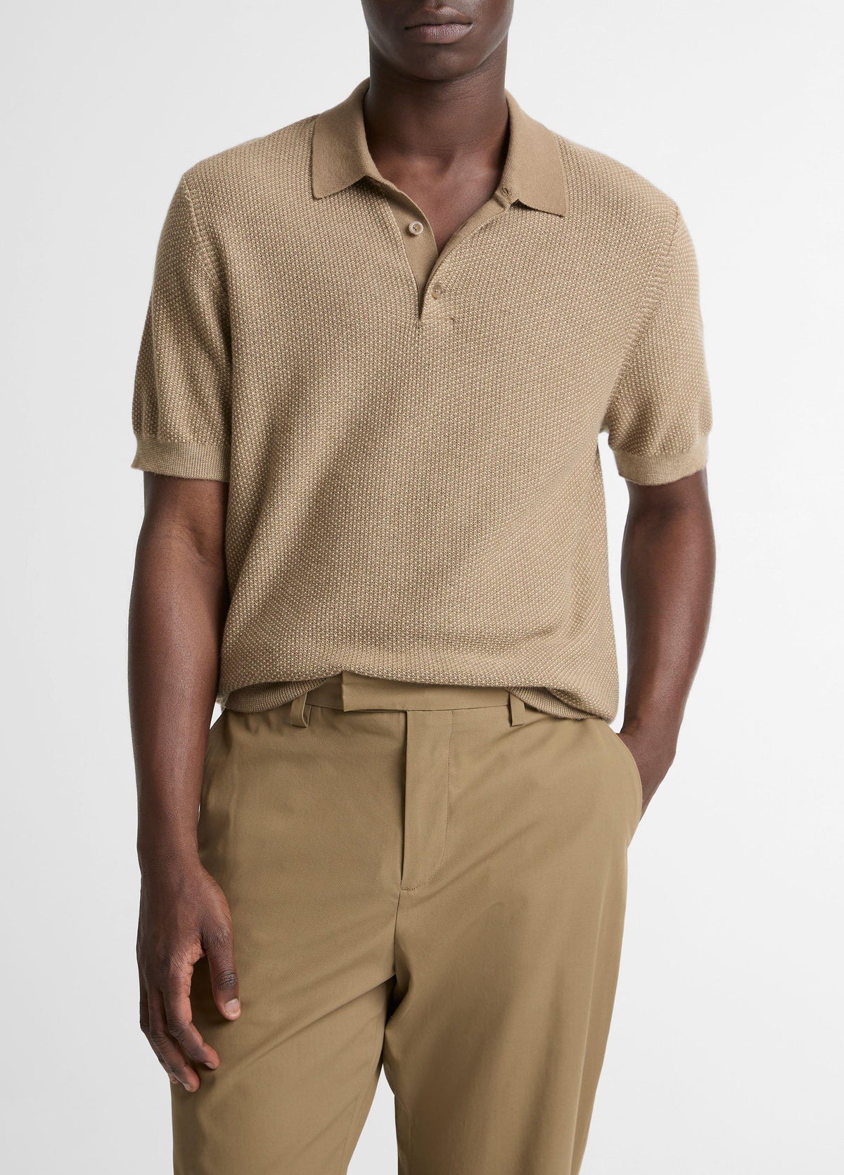Geo-Jacquard Wool-Blend Blend Polo Sweater - US 6355