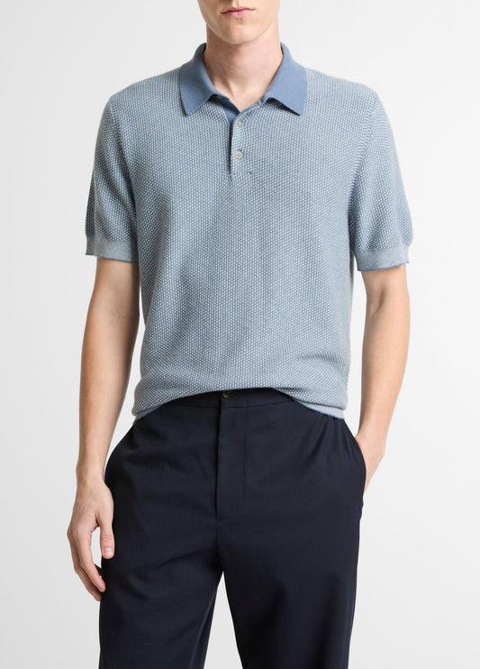 Geo-Jacquard Wool-Blend Blend Polo Sweater - US 1541