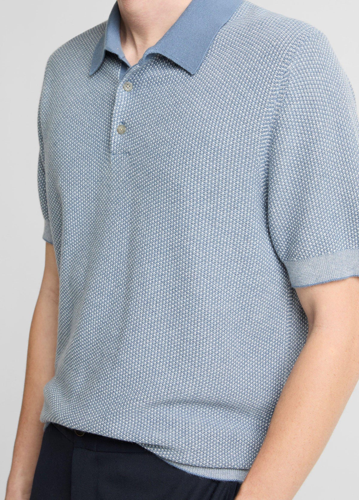 Geo-Jacquard Wool-Blend Blend Polo Sweater - US 1541