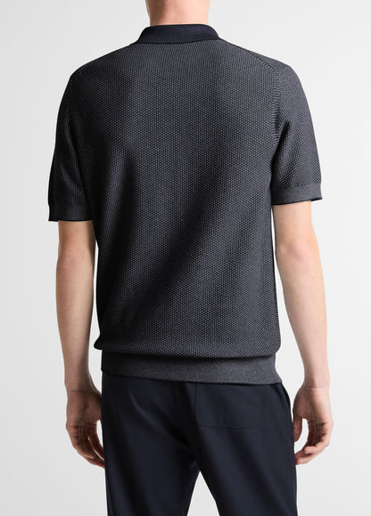 Geo-Jacquard Wool-Blend Blend Polo Sweater - US 7303