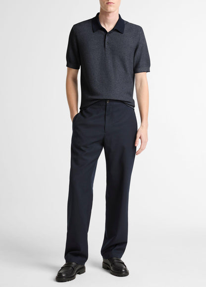 Geo-Jacquard Wool-Blend Blend Polo Sweater - US 7303
