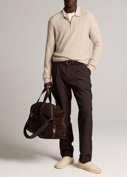 Geo-Jacquard Wool-Blend Zip Polo Sweater - US 8190