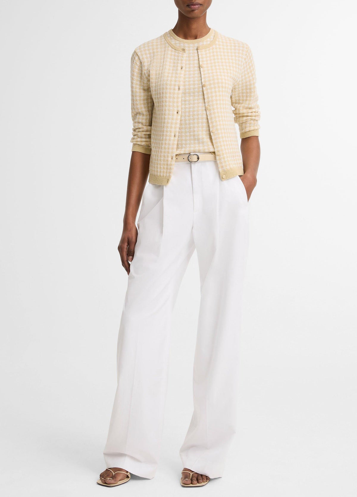 Gingham Italian Wool & Cotton-Blend Shell - US 3213
