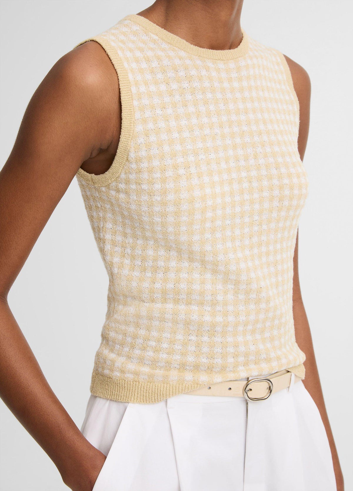Gingham Italian Wool & Cotton-Blend Shell - US 3213