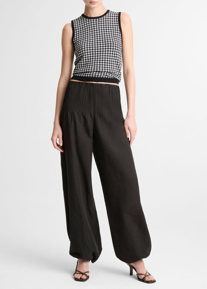 Gingham Italian Wool & Cotton-Blend Shell - US 2569