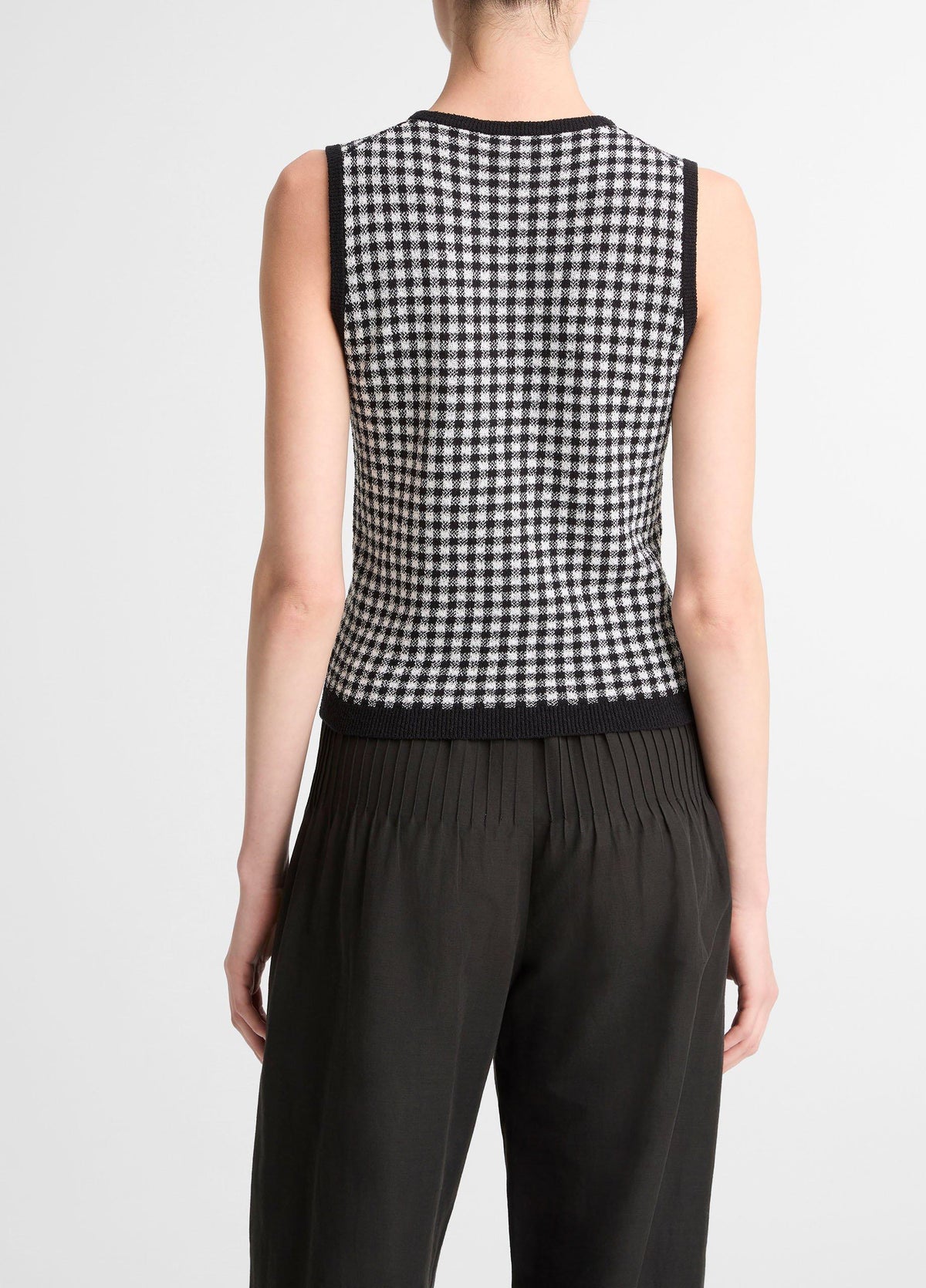 Gingham Italian Wool & Cotton-Blend Shell - US 2569