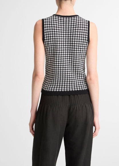 Gingham Italian Wool & Cotton-Blend Shell - US 2569