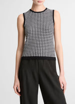 Gingham Italian Wool & Cotton-Blend Shell - US 2569
