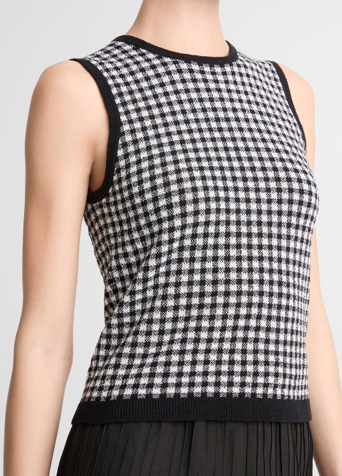 Gingham Italian Wool & Cotton-Blend Shell - US 2569