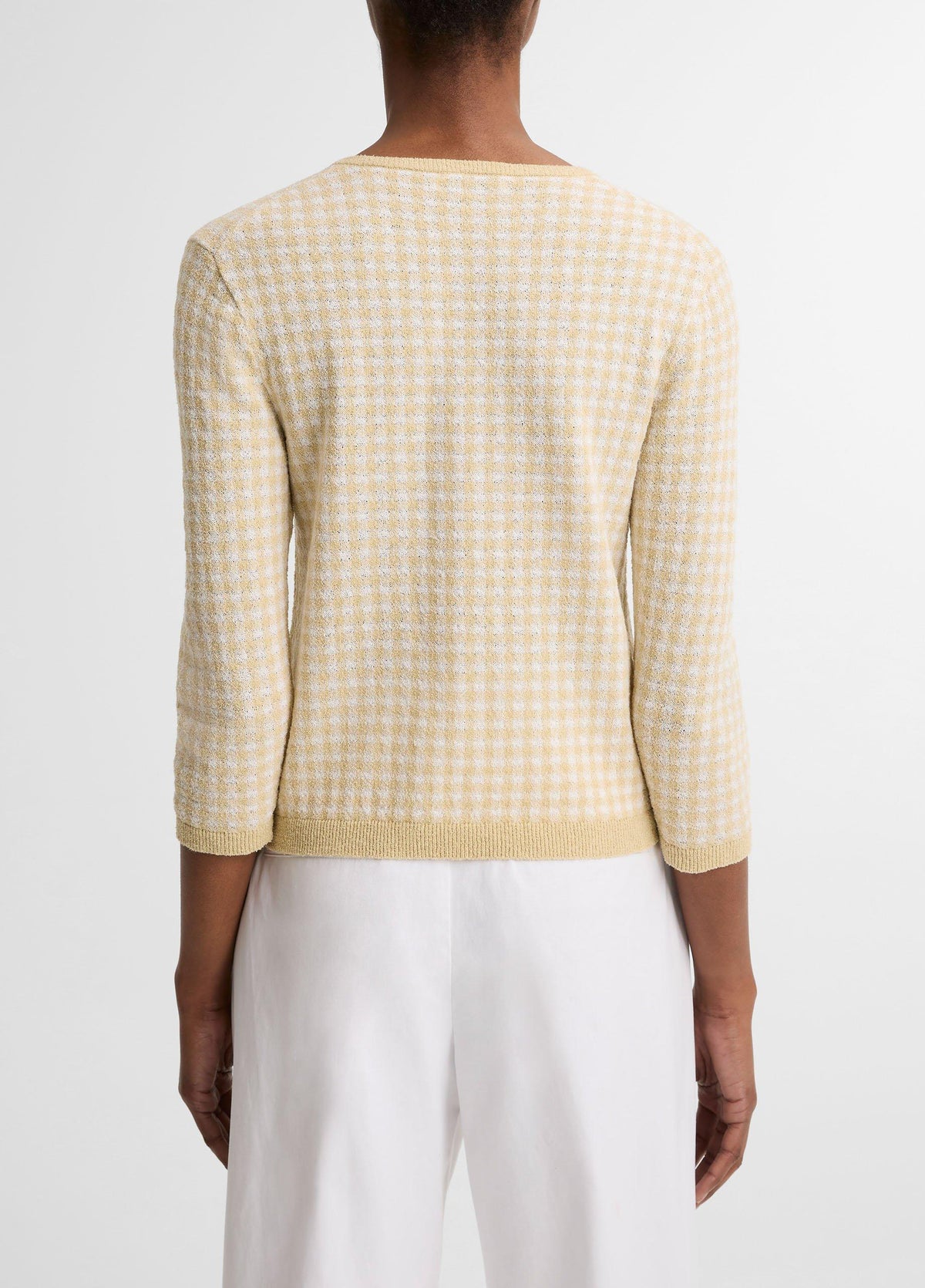 Gingham Italian Wool-Blend Cardigan - US 1332