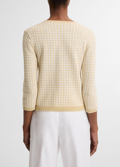 Gingham Italian Wool-Blend Cardigan - US 1332