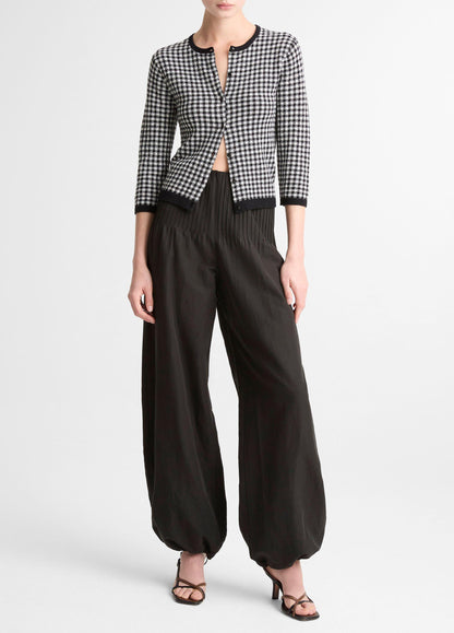 Gingham Italian Wool-Blend Cardigan - US 9719