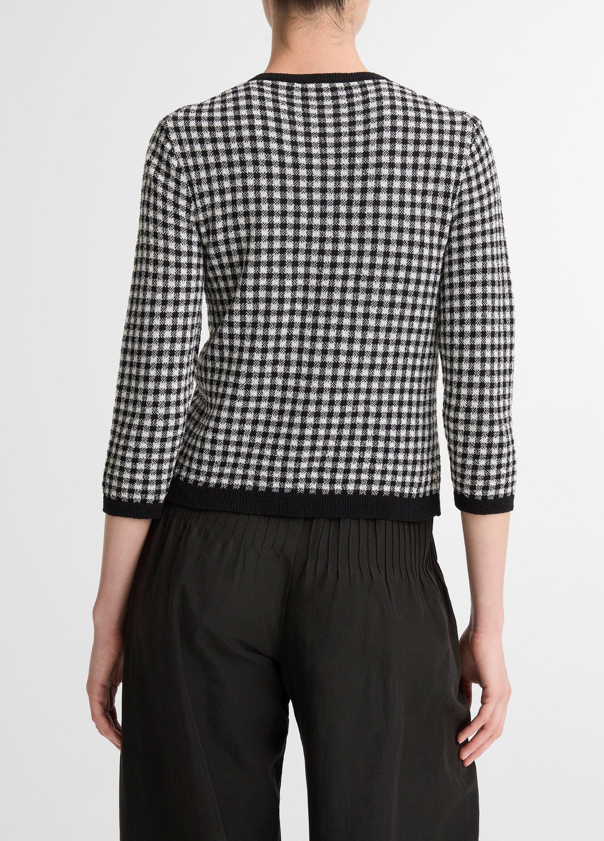 Gingham Italian Wool-Blend Cardigan - US 9719