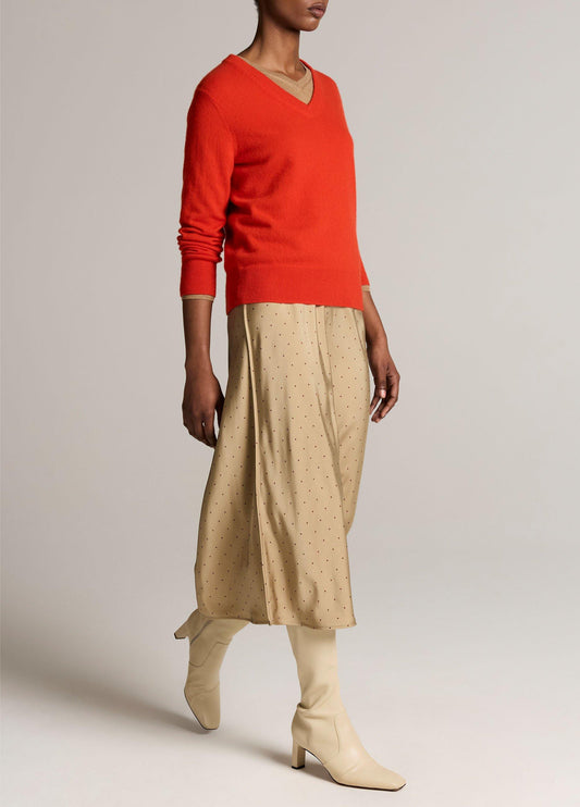 Grid Dot Matte Satin Slip Skirt - US 4117