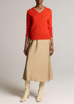 Grid Dot Matte Satin Slip Skirt - US 4117