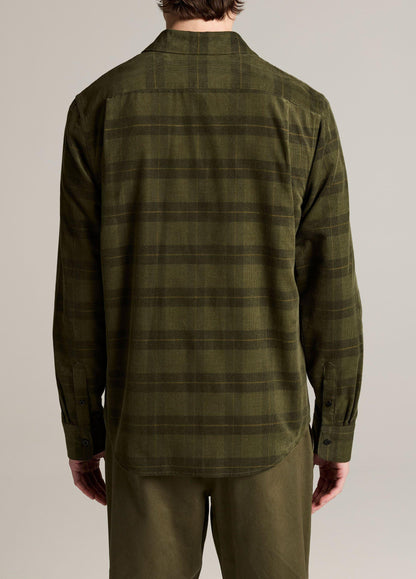 Hamilton Plaid Cotton Corduroy Button-Front Shirt - US 9407
