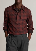 Hamilton Plaid Cotton Popover Shirt - US 8850