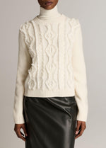 Hand-Cut Diamond Cable Wool Sweater - US 0953