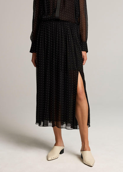 Heat-Set Dot Chiffon Gathered Skirt - US 6095