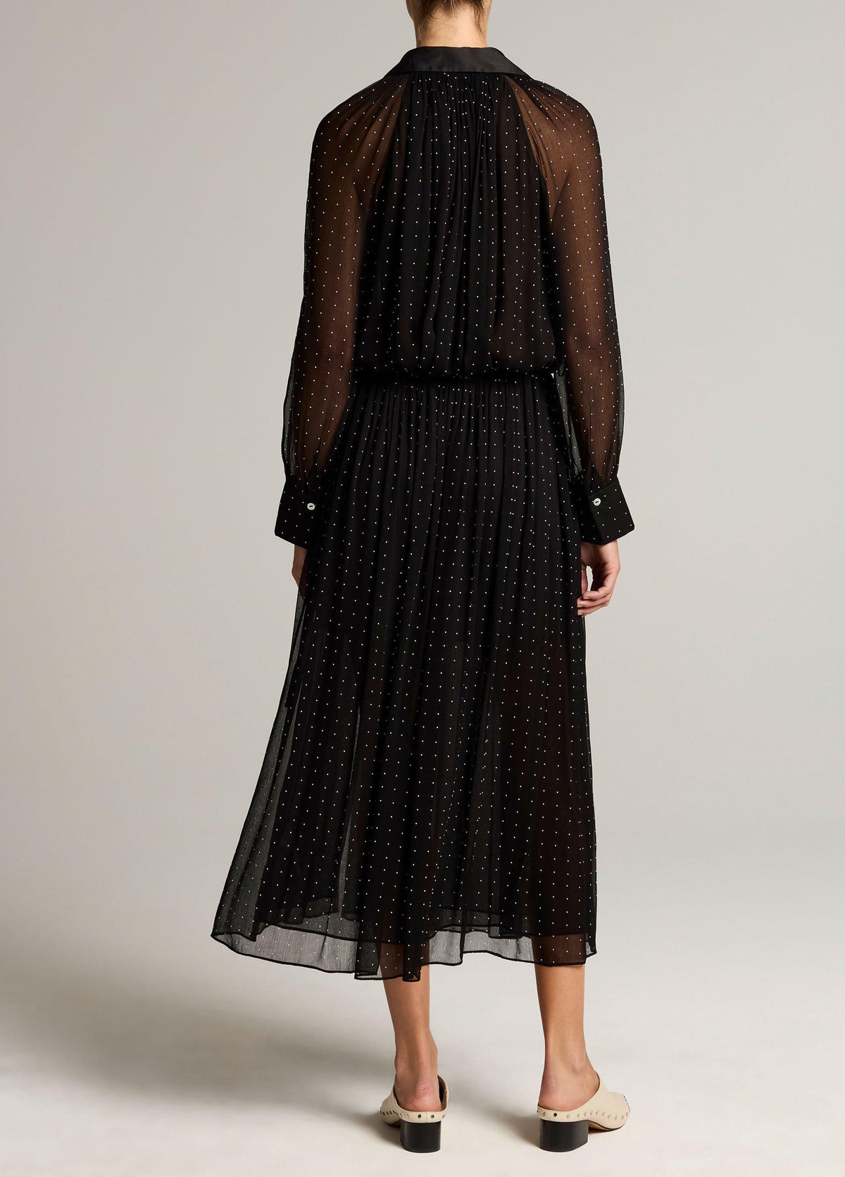 Heat-Set Dot Chiffon Gathered Skirt - US 6095