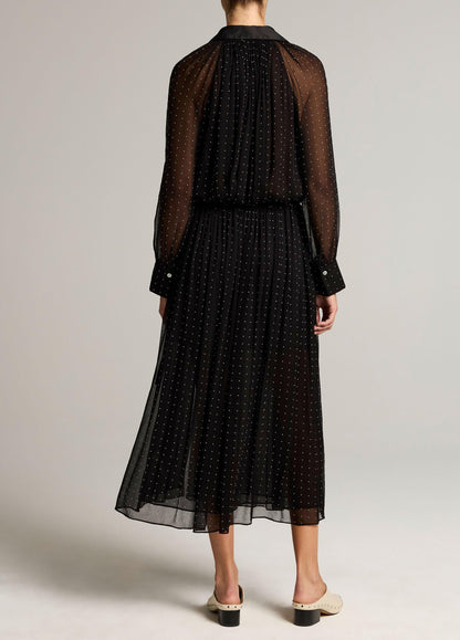 Heat-Set Dot Chiffon Gathered Skirt - US 6095