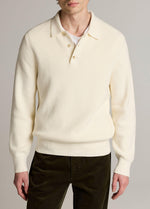 Heirloom Shaker Cotton-Cashmere Polo Sweater - US 6544