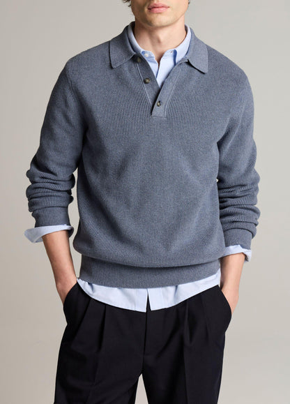Heirloom Shaker Cotton-Cashmere Polo Sweater - US 5056