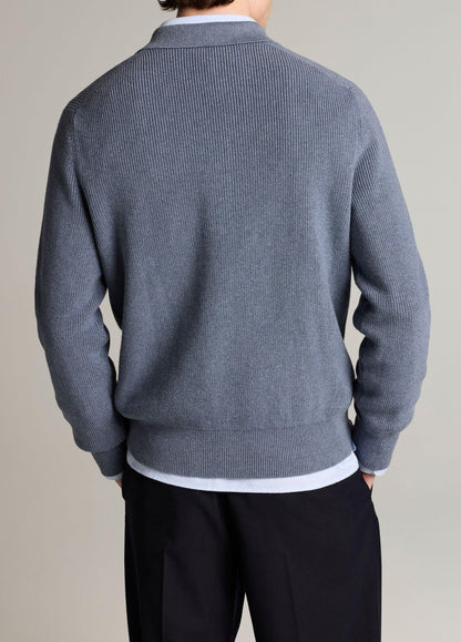 Heirloom Shaker Cotton-Cashmere Polo Sweater - US 5056
