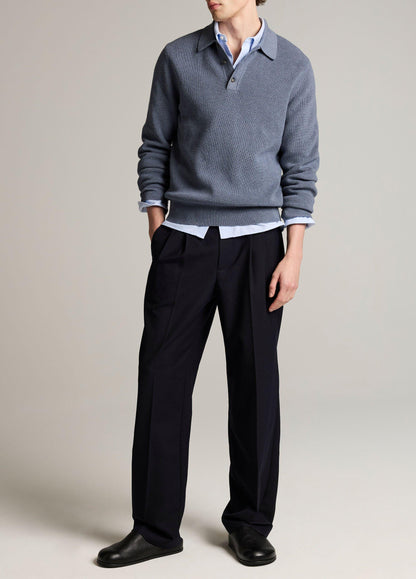 Heirloom Shaker Cotton-Cashmere Polo Sweater - US 5056