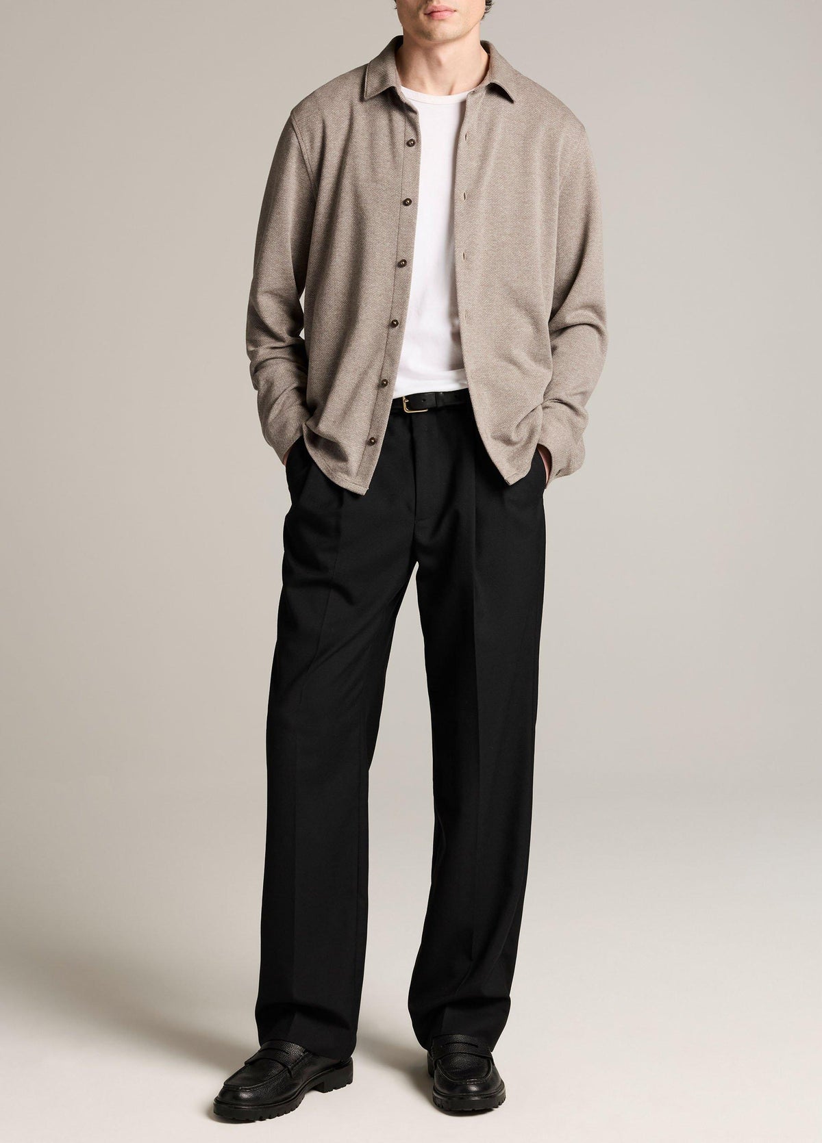 Herringbone Cotton-Blend Button-Front Shirt - US 3550
