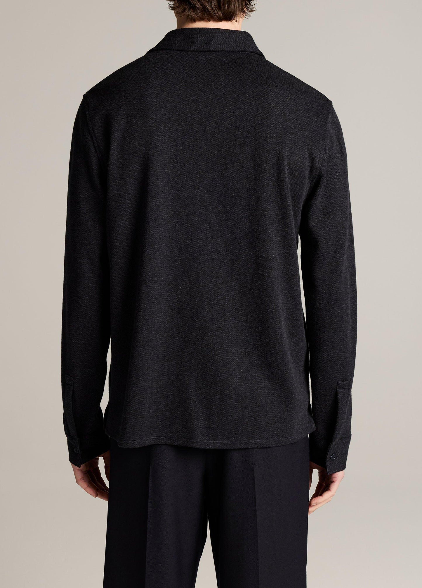 Herringbone Cotton-Blend Button-Front Shirt - US 0769