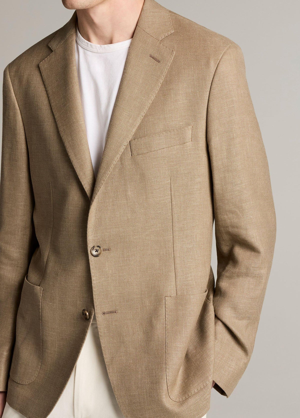 Herringbone Linen & Wool-Blend Relaxed Sport Coat - US 1592