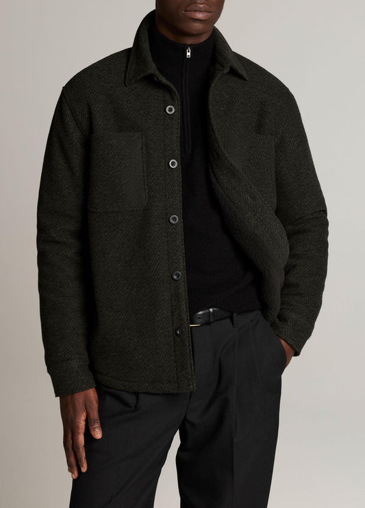 Herringbone Sherpa-Lined Shirt Jacket - US 5365