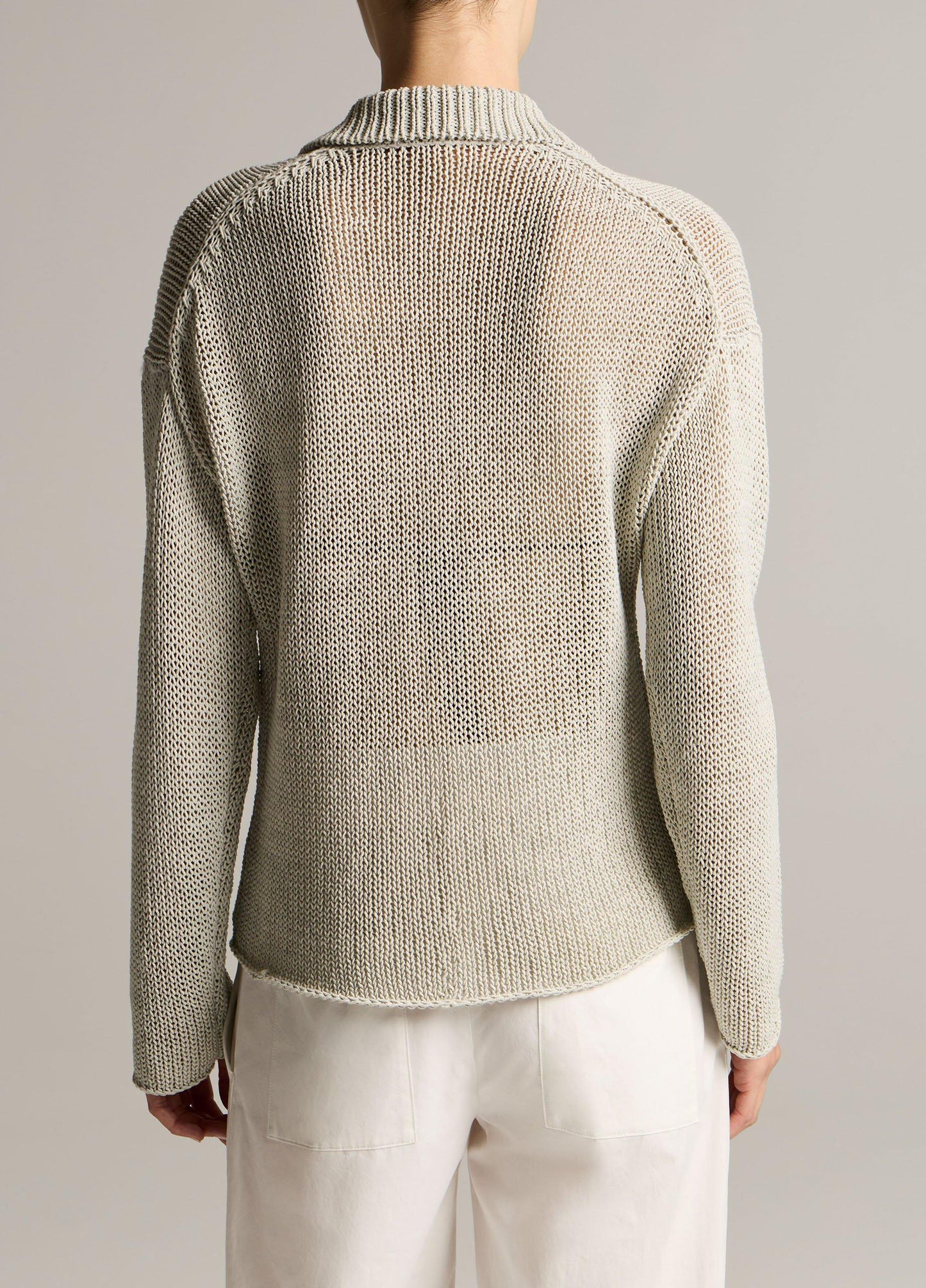 Italian Coated Cotton-Blend Polo Sweater - US 3107
